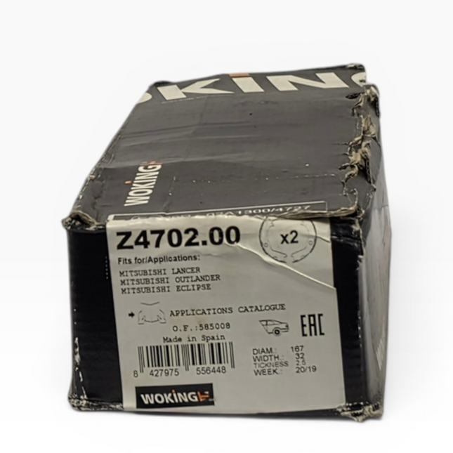 Woking Z4702.00 Brake Discs - Mitsubishi Lancer, Mitsubishi Outlander, Mitsubishi Eclipse